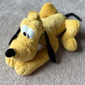 Disney Parks Pluto Laying Down Dog Stuffed Animal 16" Plush Floppy